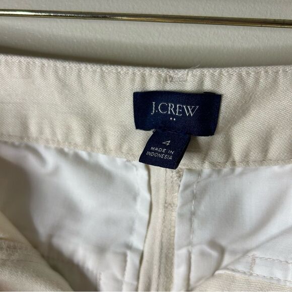 J.Crew Tapered Wide Leg Cream Pants Double Stitch Y2K Coastal Boho Preppy - Picture 11 of 14